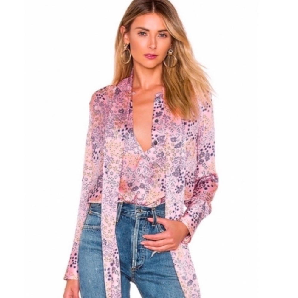 Equipment Pink Floral Blouse